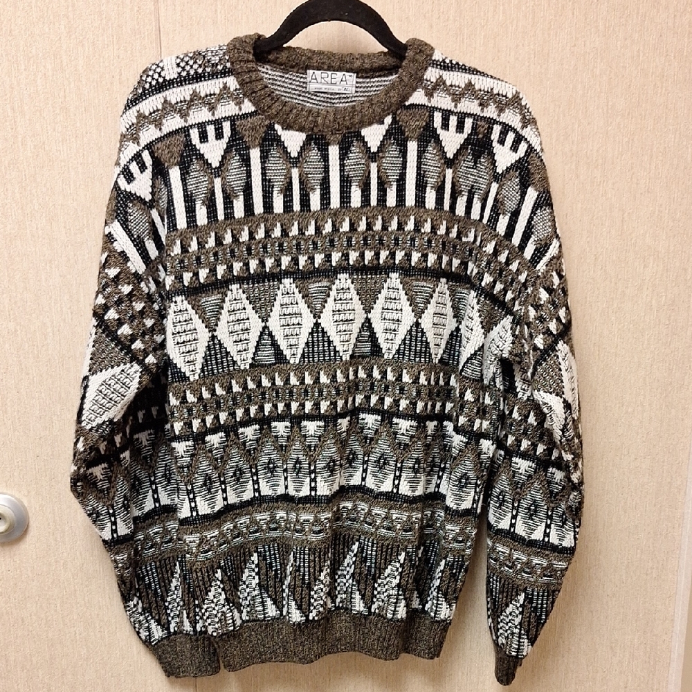 AREA Men's Crewneck Sweater - Black, White, Brown
